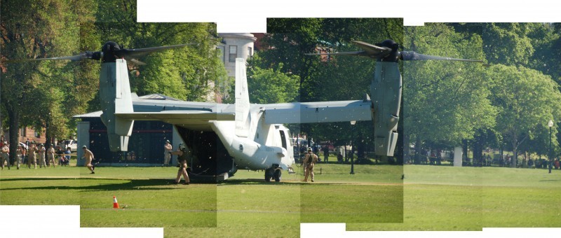 Marine Week Boston, 2010: Osprey getting ready to take off (montage)