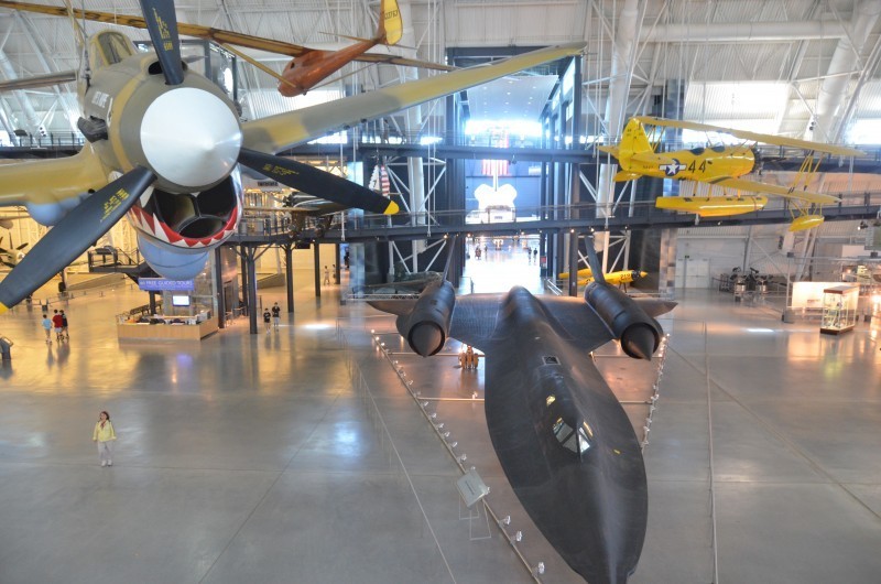 Steven F. Udvar-Hazy Center: P-40 Warhawk, SR-71 Blackbird, Naval Aircraft Factory N3N seaplane, Space Shuttle Enterprise